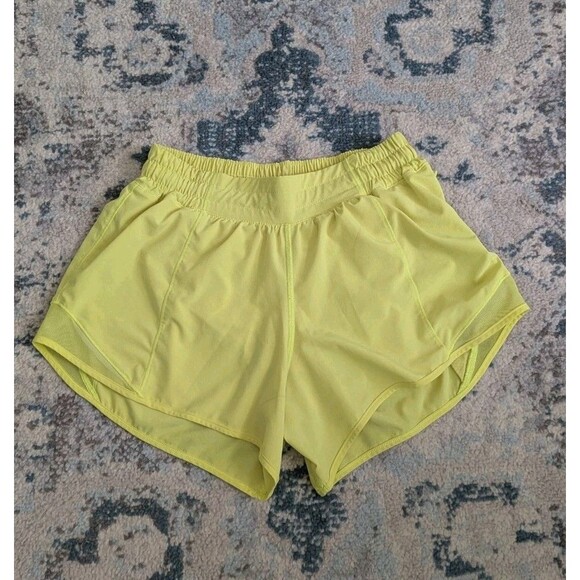 Lululemon Pants - Lululemon Hotty Hot Shorts Womens Sz 6 Lemon Vibe Lime Green Yellow *Stains*